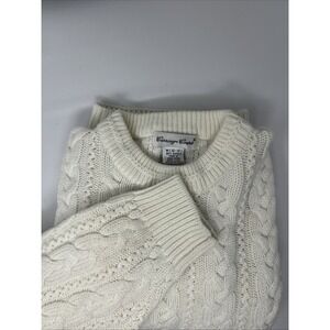 Vintage Cream Cozy Cable Knit Sweater Grandpa Core Cottagecore Cozy Men's M